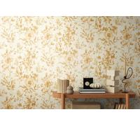 Livingwalls Non-Woven Wallpaper Floral Pattern in White, Yellow and Beige - Romantic Floral Wallpaper 10.05m x 0.53m by Cosmopolitan - 790614