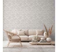 As Creation Bricoflor Non-Woven Wallpaper, Floral Wallpaper In Grey, White - 10,05 X 0,53 M