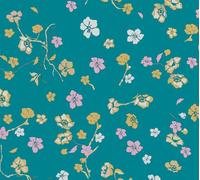 As Creation Bricoflor Non-Woven Wallpaper, Floral Wallpaper In Turquoise - 10,05 X 0,53 M