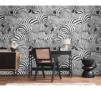 As Creation Bricoflor Non-Woven Wallpaper, Funky Wallpaper, Animal In Black, White - 1,59 X 2,8 M