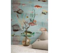 As Creation Bricoflor Non-Woven Wallpaper, Funky Wallpaper, Animal In Blue, Multicoloured, Pink - 1,59 X 2,8 M