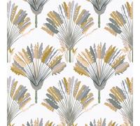 As Creation Bricoflor Non-Woven Wallpaper, Funky Wallpaper, Feather In Gold, Grey - 10,05 X 0,53 M