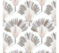 As Creation Bricoflor Non-Woven Wallpaper, Funky Wallpaper, Feather In Grey, White - 10,05 X 0,53 M
