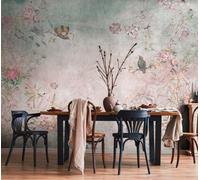 As Creation Bricoflor Non-Woven Wallpaper, Funky Wallpaper, Floral, Chinoiserie, Vintage In Blue, Multicoloured, Grey - 3,71 X 2,8 M