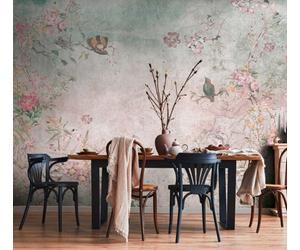 As Creation Bricoflor Non-Woven Wallpaper, Funky Wallpaper, Floral, Chinoiserie, Vintage In Blue, Multicoloured, Grey - 3,71 X 2,8 M