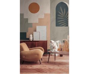 As Creation Bricoflor Non-Woven Wallpaper, Funky Wallpaper, Geometric In Blue, Green, Orange - 3,71 X 2,8 M