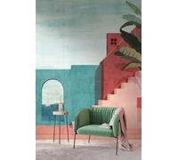 As Creation Bricoflor Non-Woven Wallpaper, Funky Wallpaper In Blue, Pink, Red - 2,12 X 2,8 M