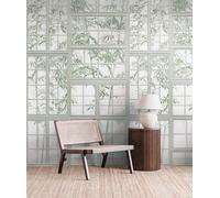 As Creation Bricoflor Non-Woven Wallpaper, Funky Wallpaper, Leaf & Palm, Chinoiserie In Grey, Green, White - 1,59 X 2,8 M