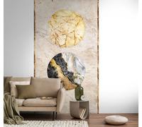 As Creation Bricoflor Non-Woven Wallpaper, Funky Wallpaper, Marble In Beige, Gold, Black - 1,59 X 2,8 M