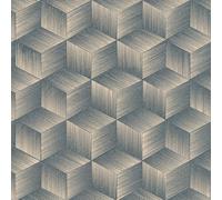 As Creation Bricoflor Non-Woven Wallpaper, Geometric Wallpaper In Blue - 10,05 X 0,53 M