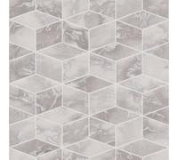 As Creation Bricoflor Non-Woven Wallpaper, Geometric Wallpaper In Grey, Silver - 10,05 X 0,53 M