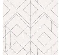 Livingwalls Geometric Wallpaper Metropolitan Stories 2 A.S. Création Non-Woven 10.05 m x 0.53 m Grey Metallic White Made in Germany 378691 37869-1