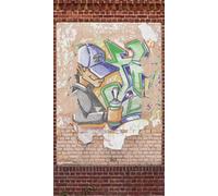 Photo Wallpaper Brick Wall Graffiti Industrial Brown Beige 39241-1 (5,54£/1qm)
