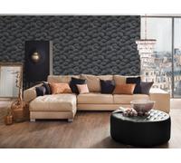 As Creation Bricoflor Non-Woven Wallpaper, Jungle & Tropical, Leaf & Palm, Chinoiserie In Grey, Black, Anthracite - 10,05 X 0,53 M