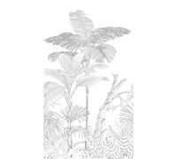 As Creation Bricoflor Non-Woven Wallpaper, Jungle & Tropical Wallpaper In Black, White - 2,80 X 1,59 M