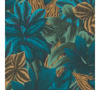 As Creation Bricoflor Non-Woven Wallpaper, Jungle & Tropical Wallpaper In Blue - 10,05 X 0,53 M