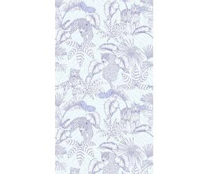 As Creation Bricoflor Non-Woven Wallpaper, Jungle & Tropical Wallpaper, Leopard Print In Blue, Purple - 2,80 X 1,59 M