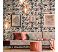 As Creation Bricoflor Non-Woven Wallpaper, Jungle & Tropical Wallpaper Multicoloured - 10,05 X 0,53 M