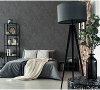 As Creation Bricoflor Non-Woven Wallpaper, Leaf & Palm Wallpaper, Floral, Luxury In Grey - 10,05 X 0,53 M