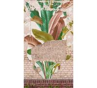 As Creation Bricoflor Non-Woven Wallpaper, Leaf & Palm Wallpaper, Graffiti, Brick & Stone In Beige, Multicoloured - 2,80 X 1,59 M