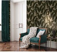 As Creation Bricoflor Non-Woven Wallpaper, Leaf & Palm Wallpaper In Beige, Black - 10,05 X 0,53 M