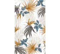 As Creation Bricoflor Non-Woven Wallpaper, Leaf & Palm Wallpaper In Beige, Blue, Brown, Orange, Terracotta - 8,80 X 0,53 M