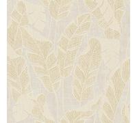 As Creation Bricoflor Non-Woven Wallpaper, Leaf & Palm Wallpaper In Beige, Cream, Gold, White - 10,05 X 0,53 M