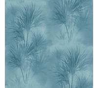 As Creation Bricoflor Non-Woven Wallpaper, Leaf & Palm Wallpaper In Blue - 10,05 X 0,53 M