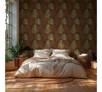 As Creation Bricoflor Non-Woven Wallpaper, Leaf & Palm Wallpaper In Brown, Bronze, Orange, Terracotta, Red - 10,05 X 0,53 M