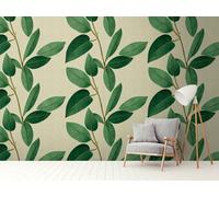 As Creation Bricoflor Non-Woven Wallpaper, Leaf & Palm Wallpaper In Brown, Green - 1,59 X 2,8 M