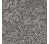 Livingwalls A.S. Création Wallpaper Grey Jungle Wallpaper 395607 Non-Woven Wallpaper Floral with Subtle Metallic Effect in Silver 10.05 m x 0.53 m Made in Germany