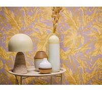 As Creation Bricoflor Non-Woven Wallpaper, Leaf & Palm Wallpaper, Jungle & Tropical In Gold, Purple, Pink - 10,05 X 0,53 M