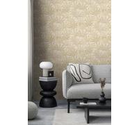 As Creation Bricoflor Non-Woven Wallpaper, Leaf & Palm Wallpaper, Luxury In Beige - 10,05 X 0,53 M