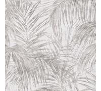 As Creation Bricoflor Non-Woven Wallpaper, Leaf & Palm Wallpaper, Luxury In Grey, White - 10,05 X 0,53 M