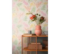As Creation Bricoflor Non-Woven Wallpaper, Leaf & Palm Wallpaper, Modern, Pattern Multicoloured - 10,05 X 0,53 M