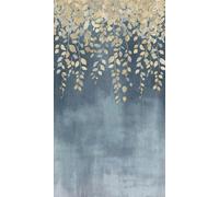 As Creation Bricoflor Non-Woven Wallpaper, Leaf & Palm Wallpaper, Vintage In Blue, Cream - 8,80 X 0,53 M