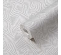As Creation Bricoflor Non-Woven Wallpaper, Luxury Wallpaper, Geometric In Silver, White - 10,05 X 0,53 M