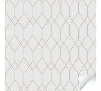 As Creation Bricoflor Non-Woven Wallpaper, Modern Wallpaper, Pattern, Geometric, Scandinavian In Gold, White - 8,40 X 0,53 M
