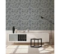 As Creation Bricoflor Non-Woven Wallpaper, Moroccan & Tiled Wallpaper, Geometric In Grey, Green - 10,05 X 0,53 M