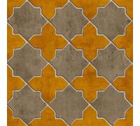 As Creation Bricoflor Non-Woven Wallpaper, Moroccan & Tiled Wallpaper, Oriental, Geometric In Brown, Orange, Terracotta - 10,05 X 0,53 M