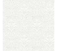 As Creation Bricoflor Non-Woven Wallpaper, Paintable Wallpaper In White - 10,05 X 0,53 M