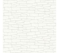 As Creation Bricoflor Non-Woven Wallpaper, Paintable Wallpaper In White - 25,00 X 1,06 M