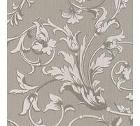 As Creation Bricoflor Non-Woven Wallpaper, Pattern Wallpaper, Damask, Floral In Brown, Grey - 10,05 X 0,53 M