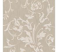 As Creation Bricoflor Non-Woven Wallpaper, Pattern Wallpaper, Damask In Beige, Cream - 10,05 X 0,53 M