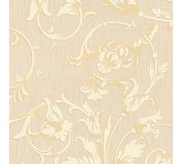 As Creation Bricoflor Non-Woven Wallpaper, Pattern Wallpaper, Damask In Beige, Cream, Yellow, Grey - 10,05 X 0,53 M