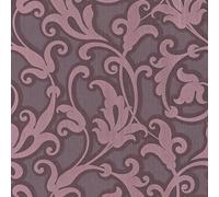 As Creation Bricoflor Non-Woven Wallpaper, Pattern Wallpaper, Damask In Grey, Violet - 10,05 X 0,53 M