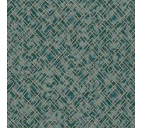 Non-woven Wallpaper Geometric Metallic Pattern Petrol Gold 38828-5 (4,00£/1qm)