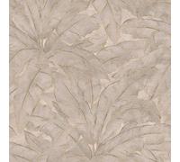 As Creation Bricoflor Non-Woven Wallpaper, Pattern Wallpaper, Jungle & Tropical, Leaf & Palm In Beige, Cream, Grey, Silver - 10,05 X 0,53 M