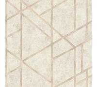 As Creation Bricoflor Non-Woven Wallpaper, Pattern Wallpaper, Luxury, Geometric In Beige, Cream - 10,05 X 0,53 M
