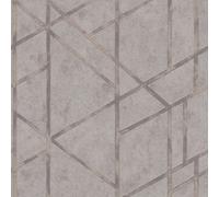 As Creation Bricoflor Non-Woven Wallpaper, Pattern Wallpaper, Luxury, Geometric In Grey, Silver - 10,05 X 0,53 M